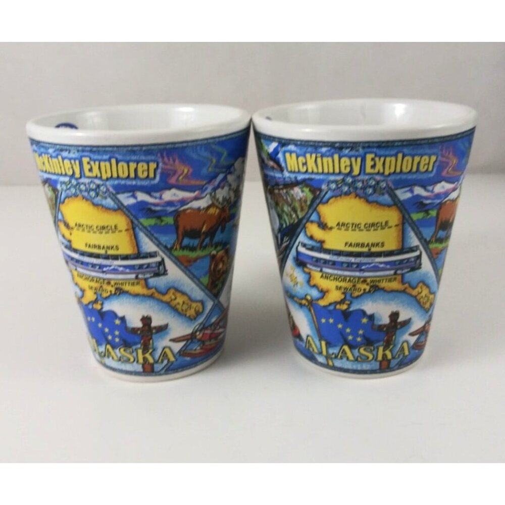 Set Of 2 McKinley Explorer Luxury Train Service Last Frontier Alaska Coffee Cups